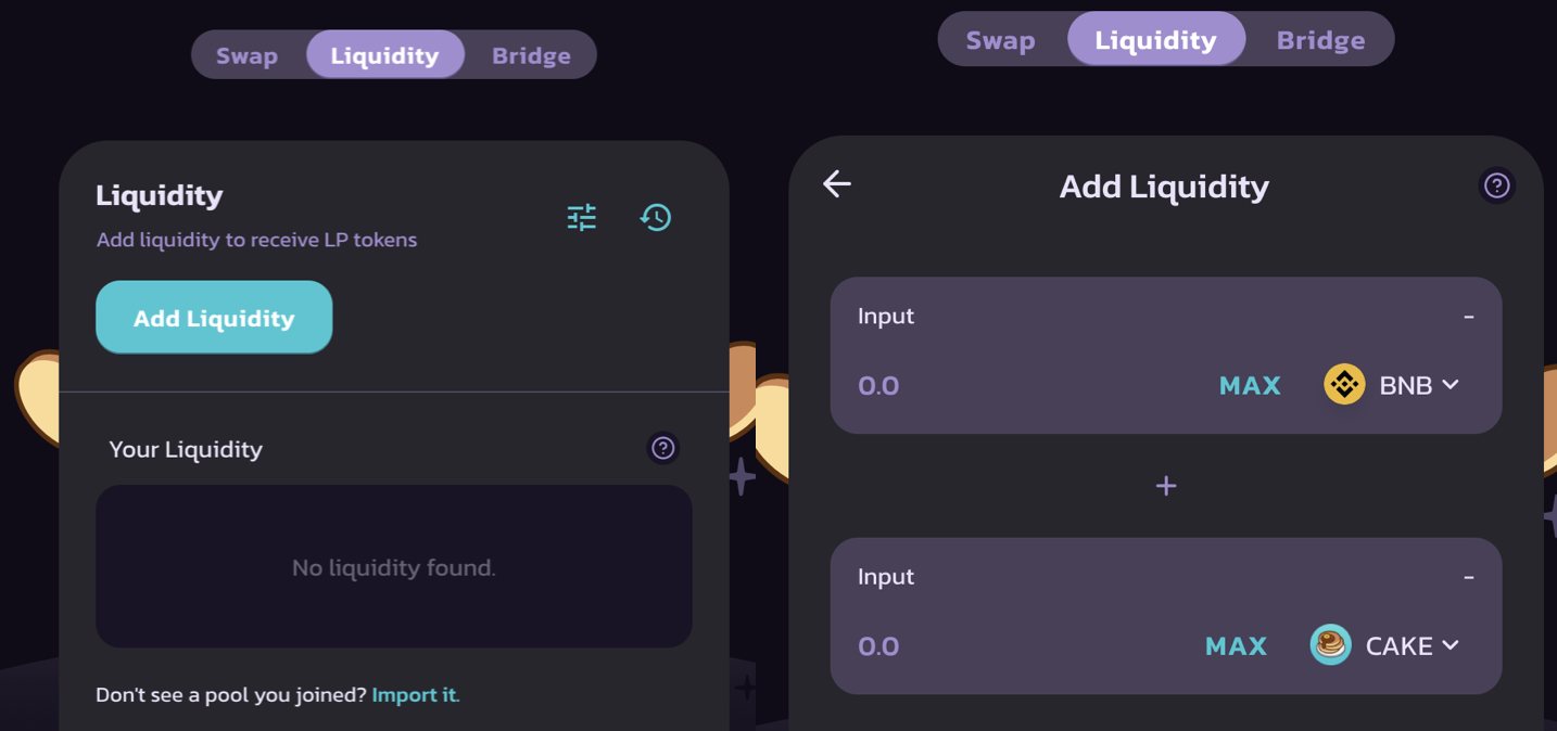 Adding liquidity on PancakeSwap